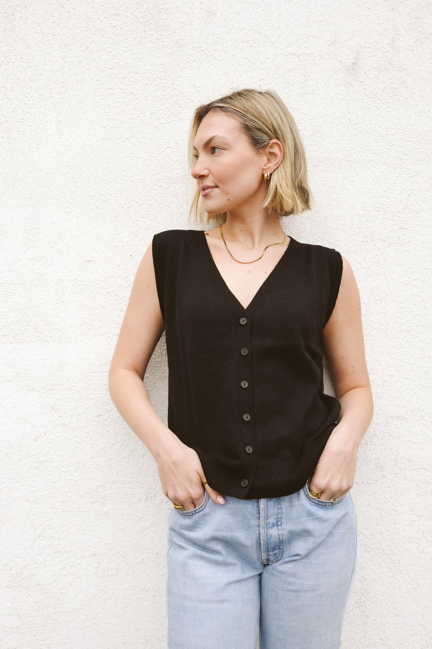 Cotton waistcoat black