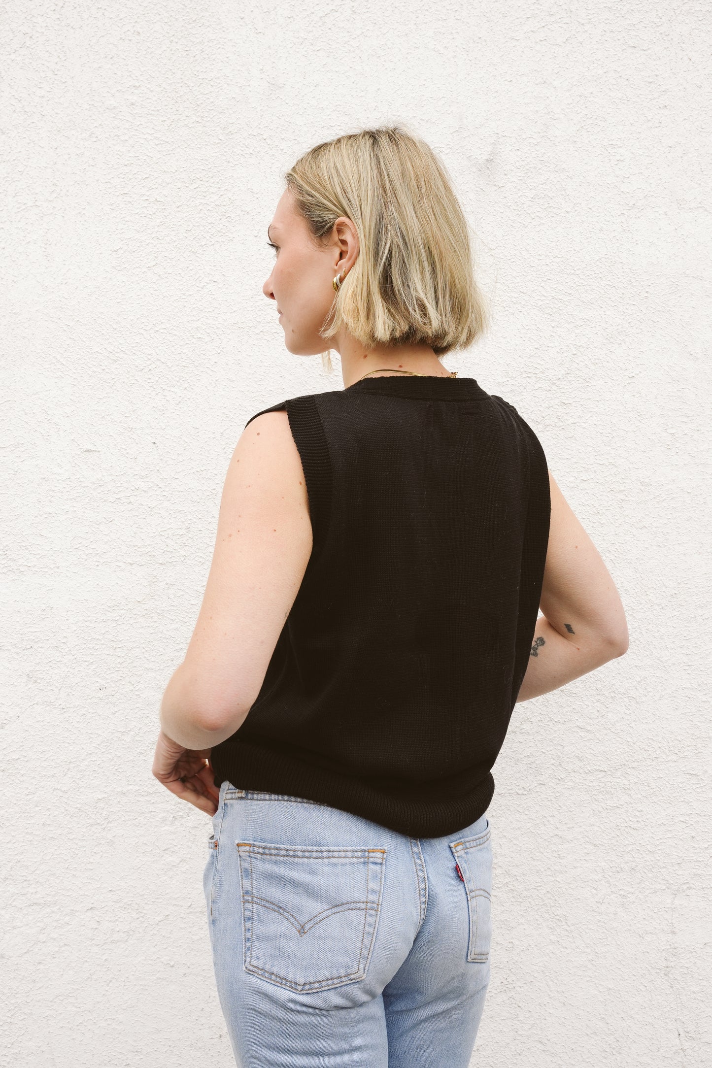 Cotton waistcoat black