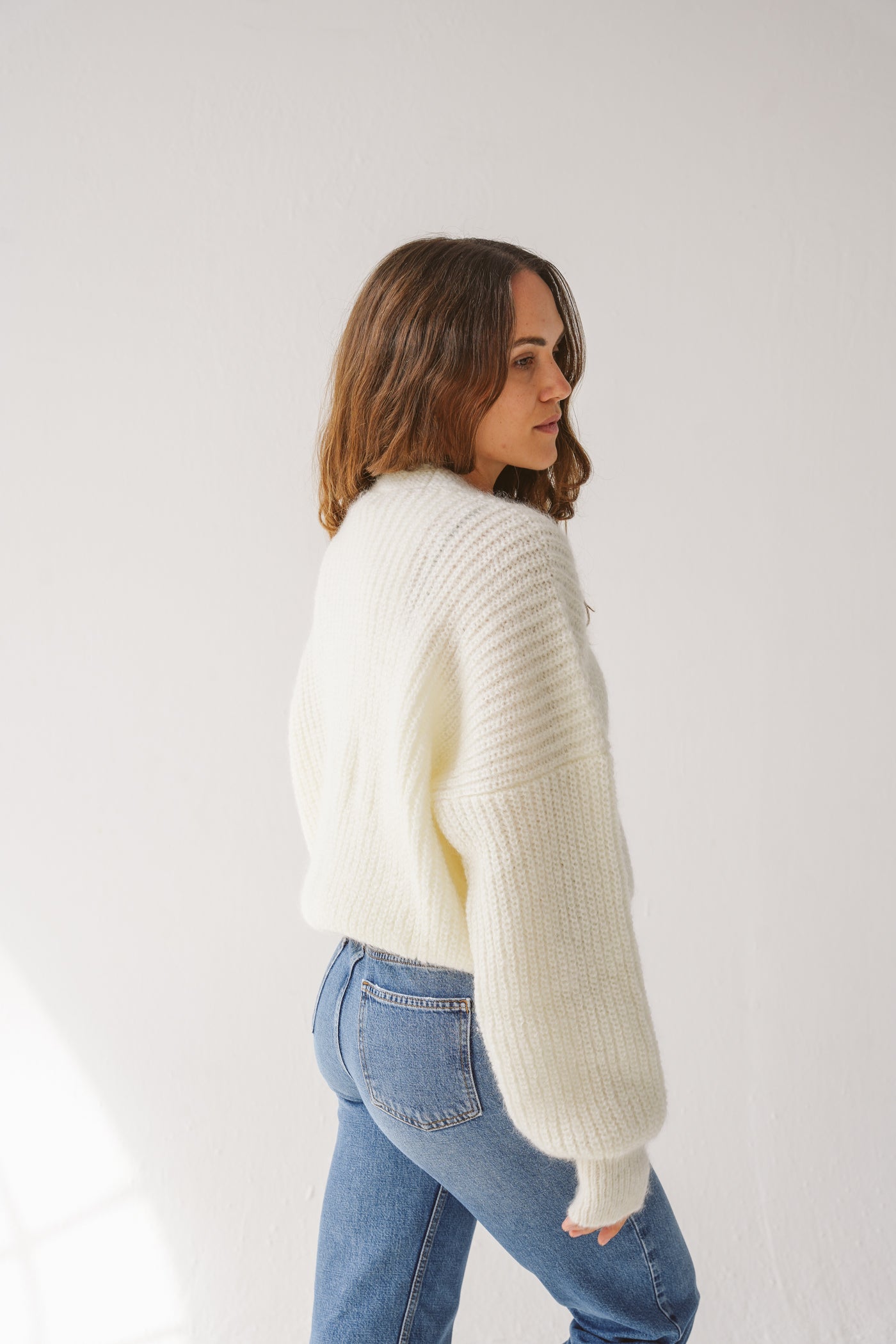 Mohair cardigan ecru
