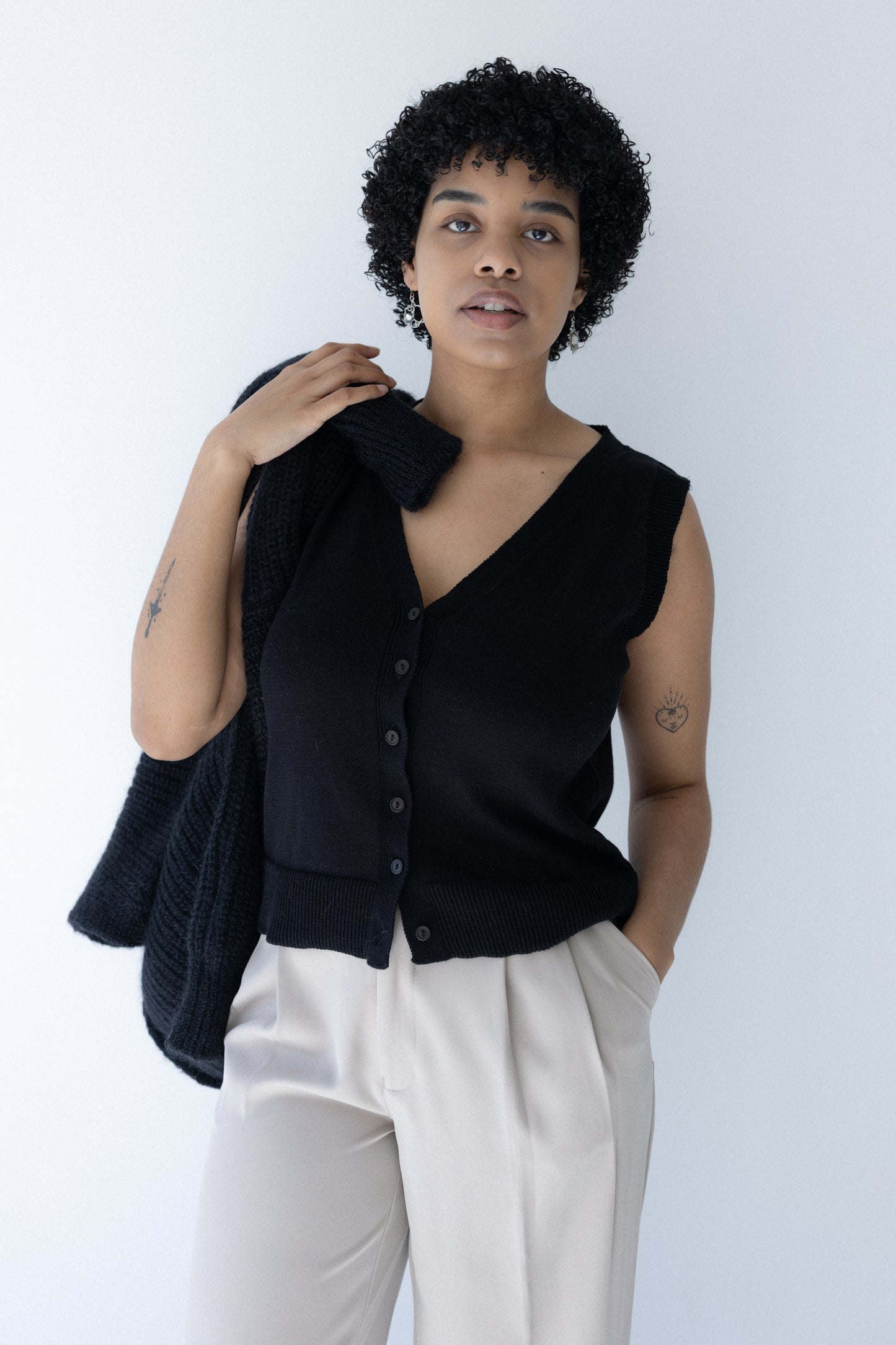 Cotton waistcoat black