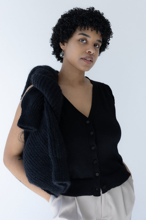 Cotton waistcoat black