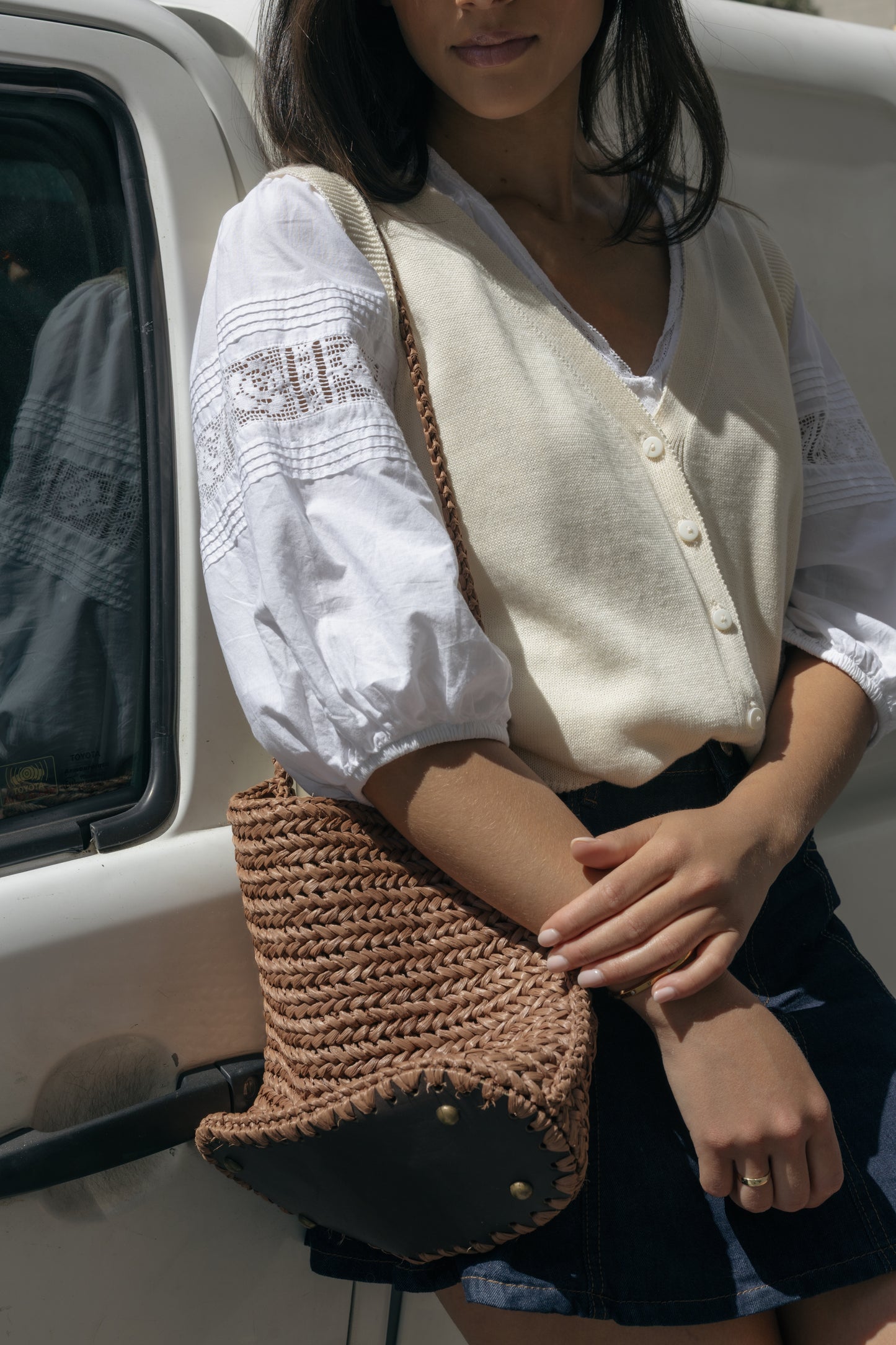 Cotton waistcoat ecru