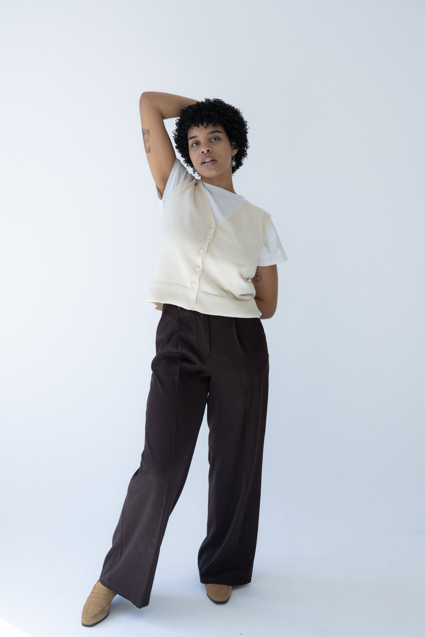 Cotton waistcoat ecru