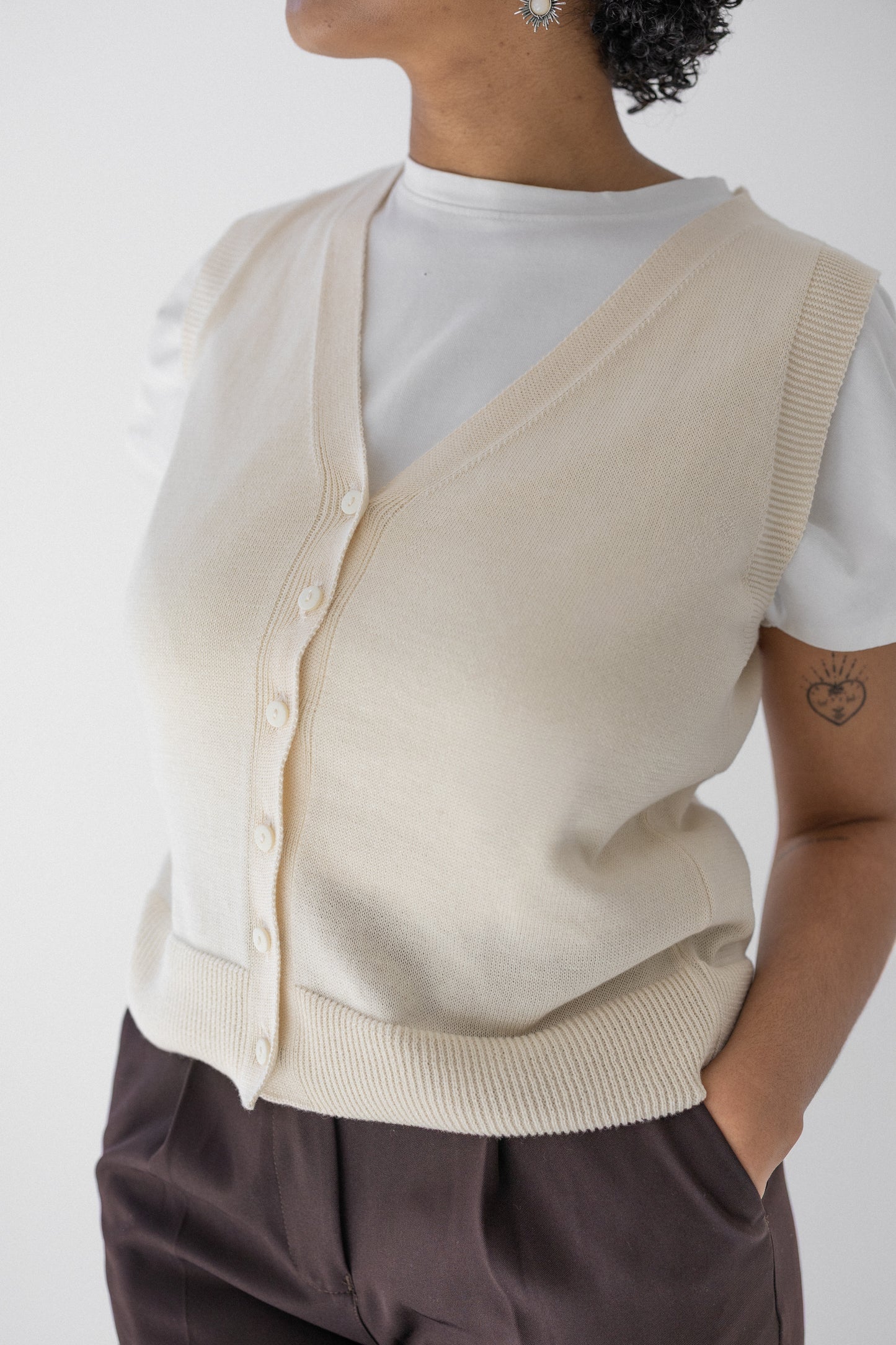 Cotton waistcoat ecru