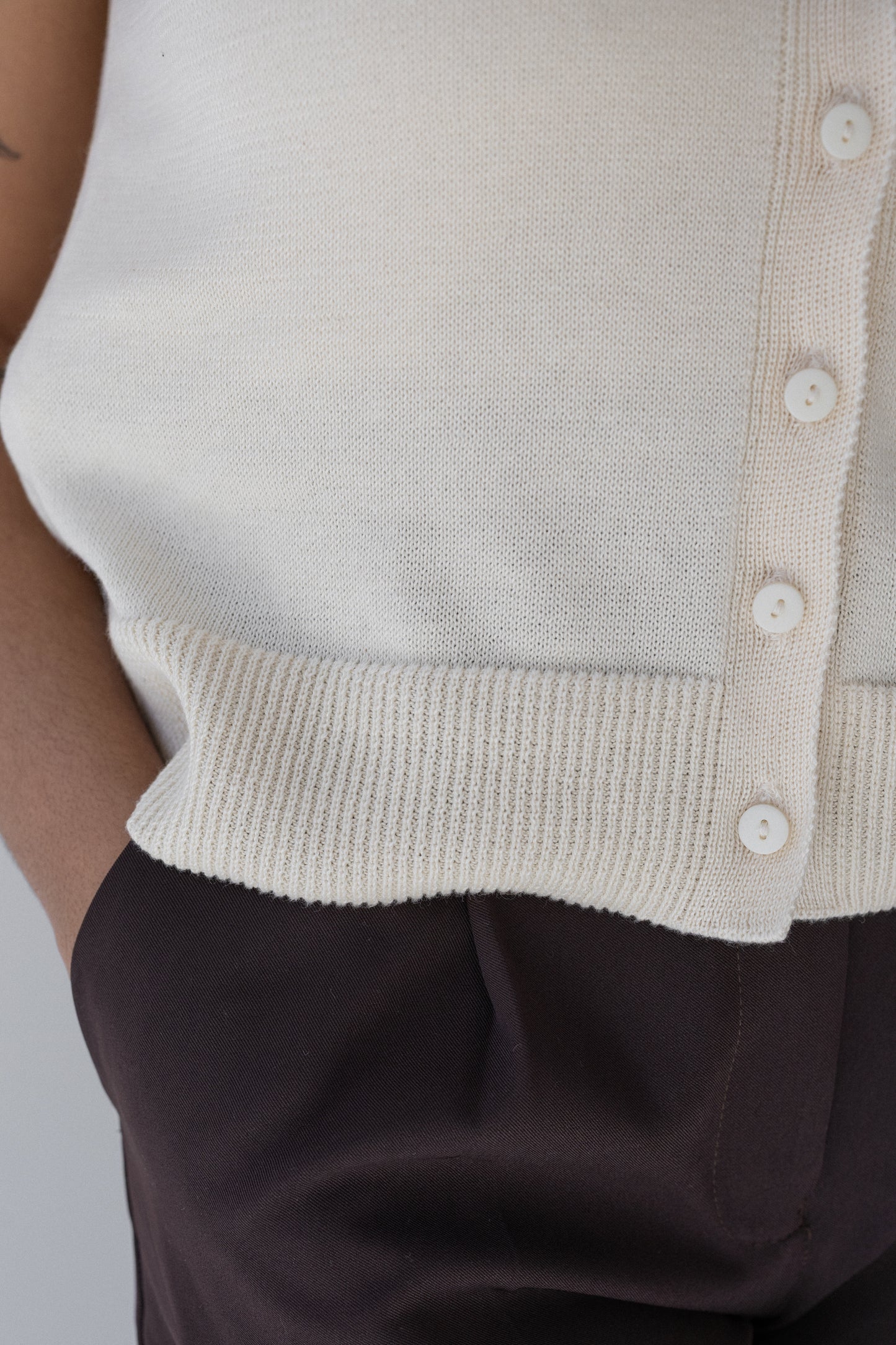 Cotton waistcoat ecru