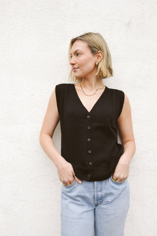 Cotton waistcoat black
