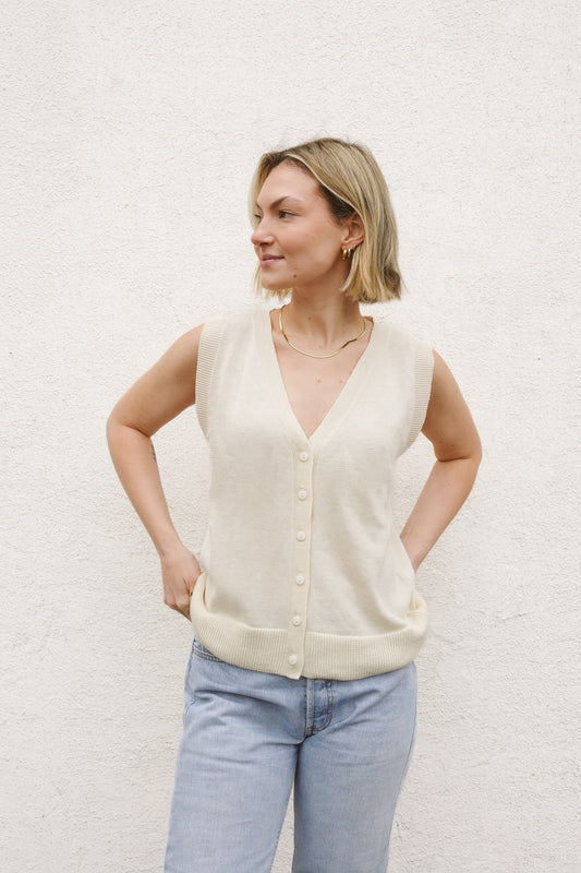 Cotton waistcoat ecru
