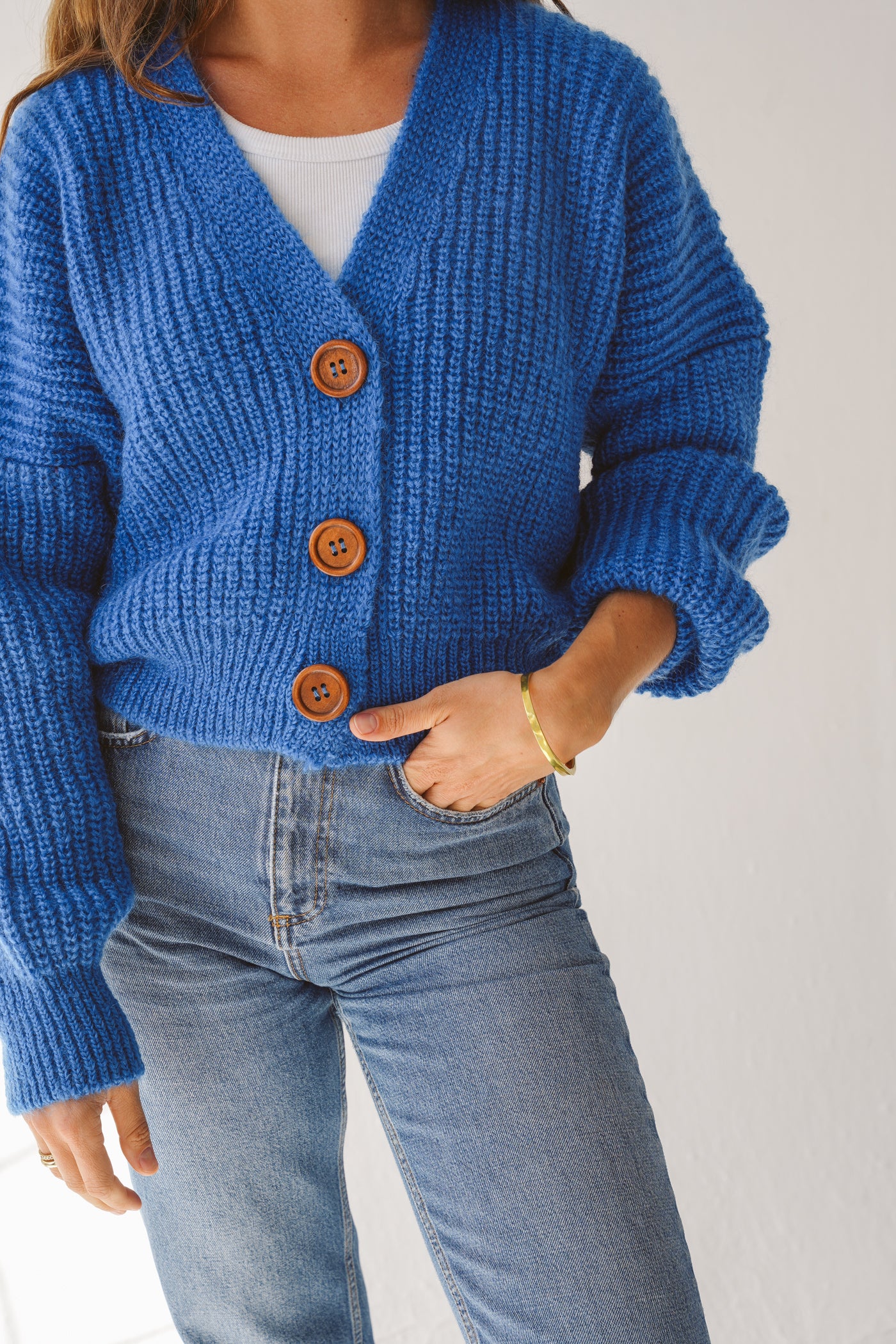 Mohair cardigan blue