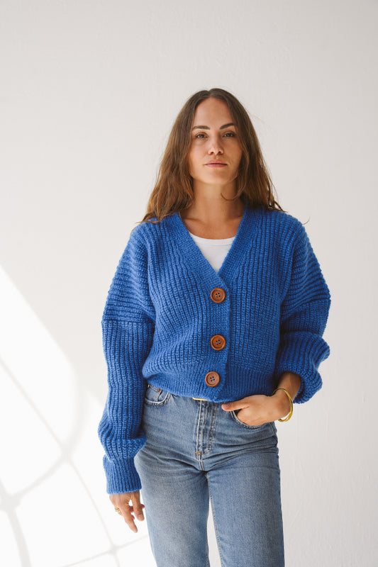 Mohair cardigan blue