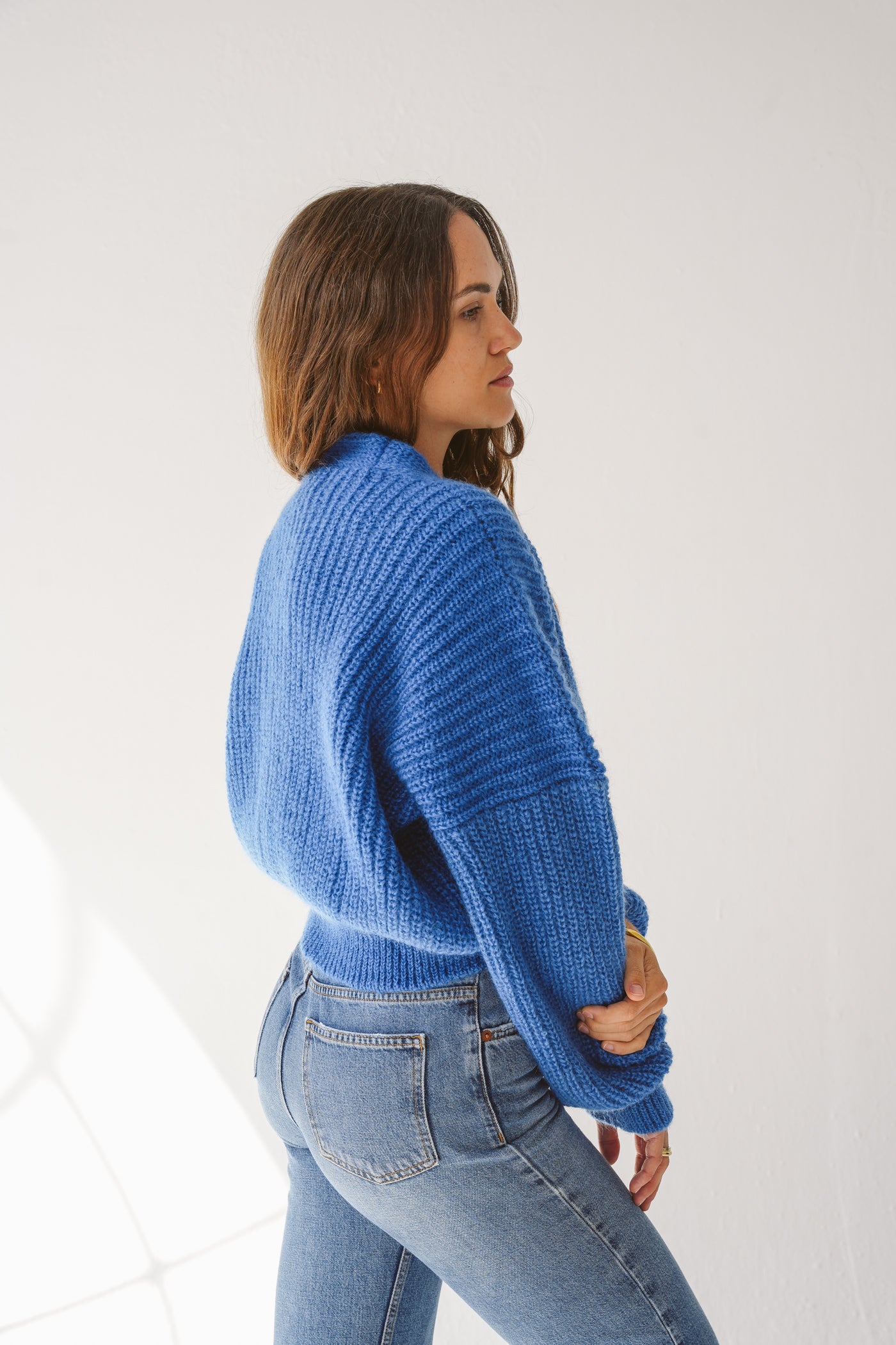Mohair cardigan blue