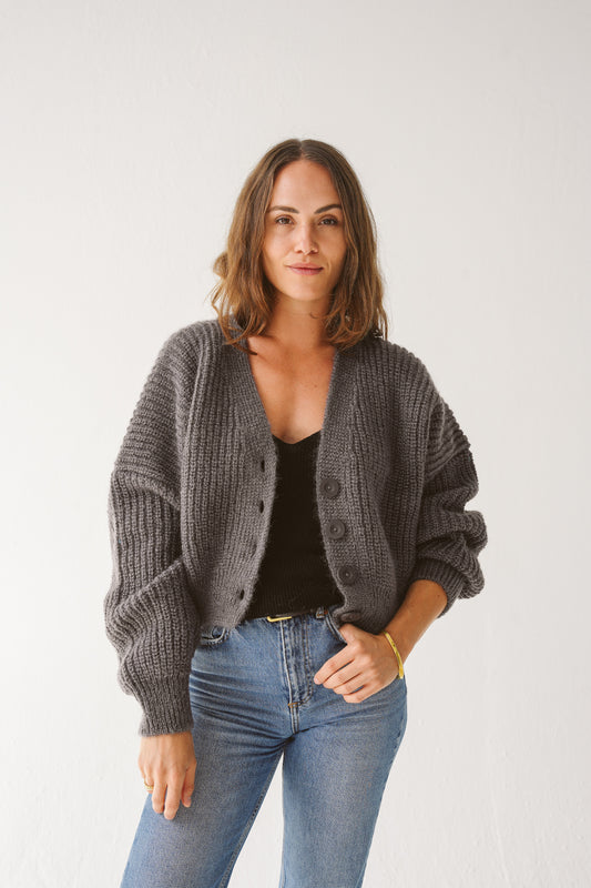 Mohair cardigan anthracite