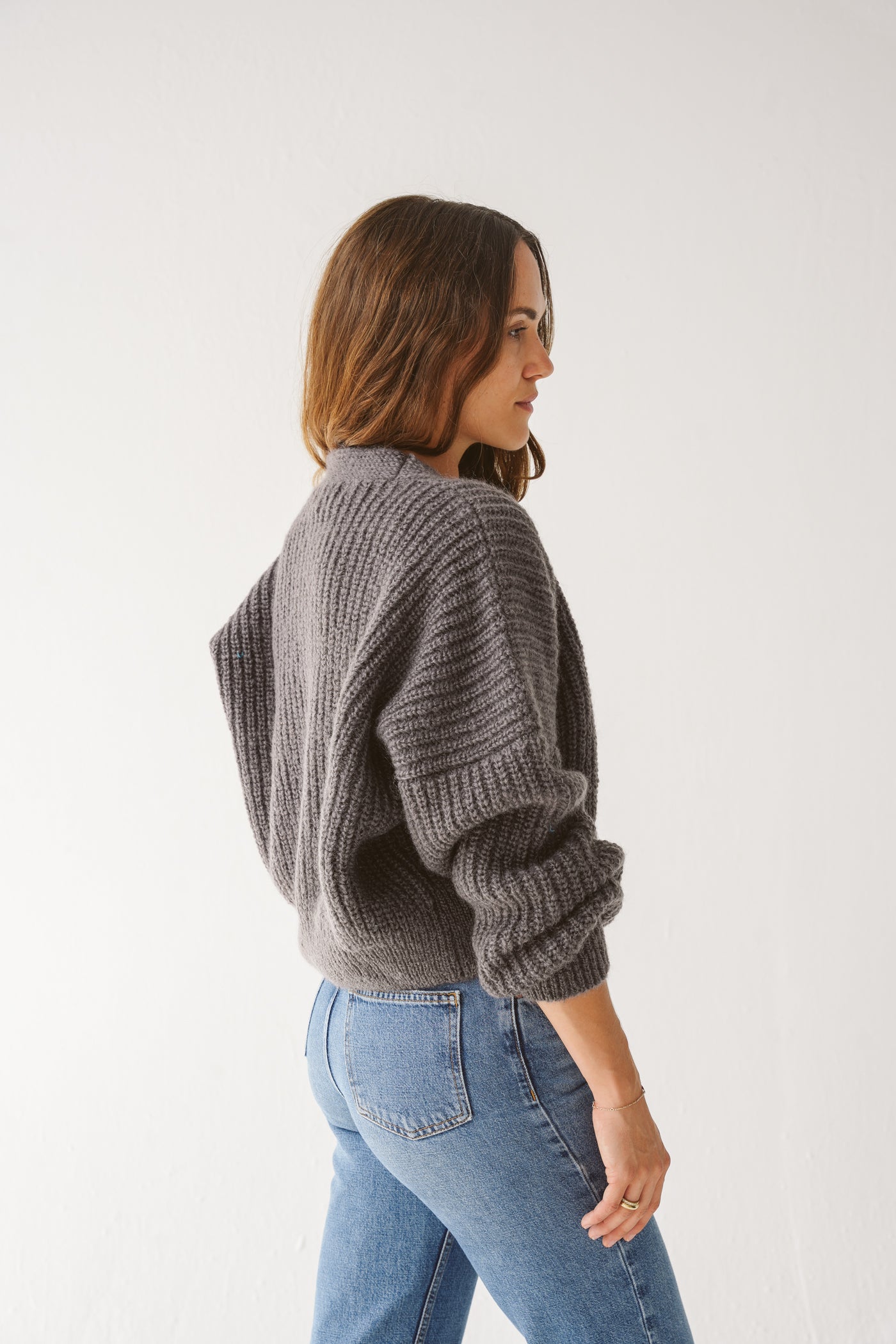 Mohair cardigan anthracite