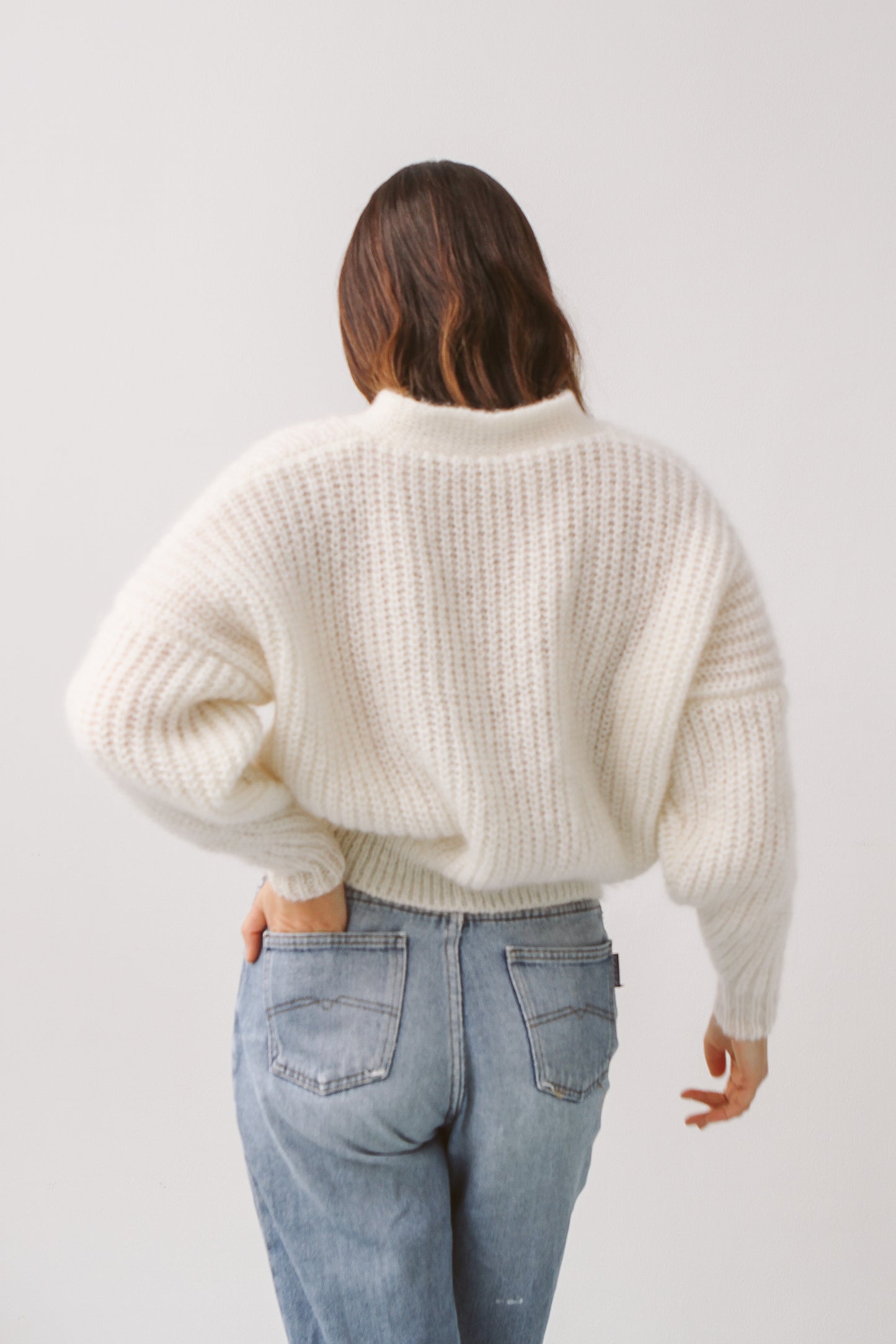 Mohair cardigan ecru