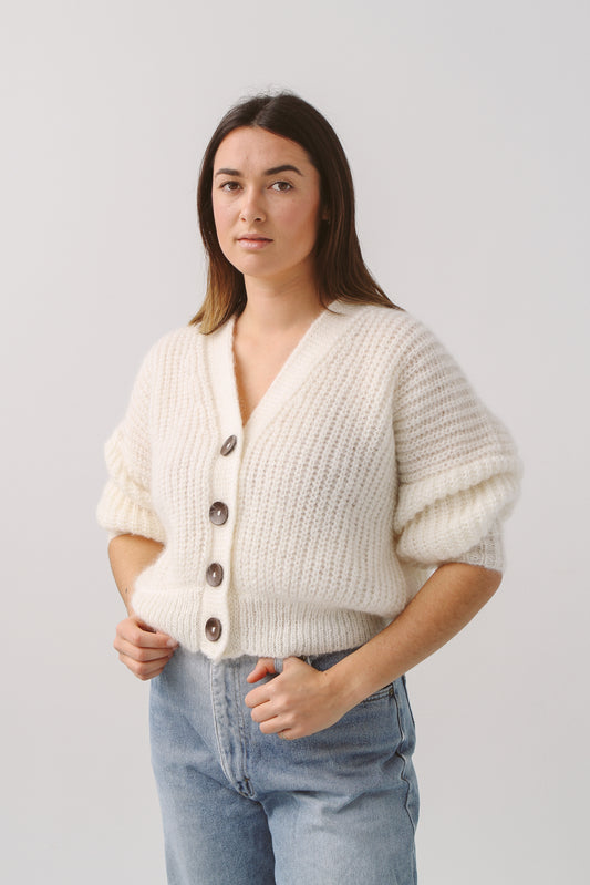 Mohair cardigan ecru