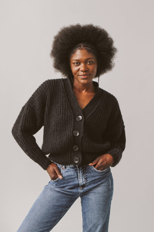 Mohair cardigan black