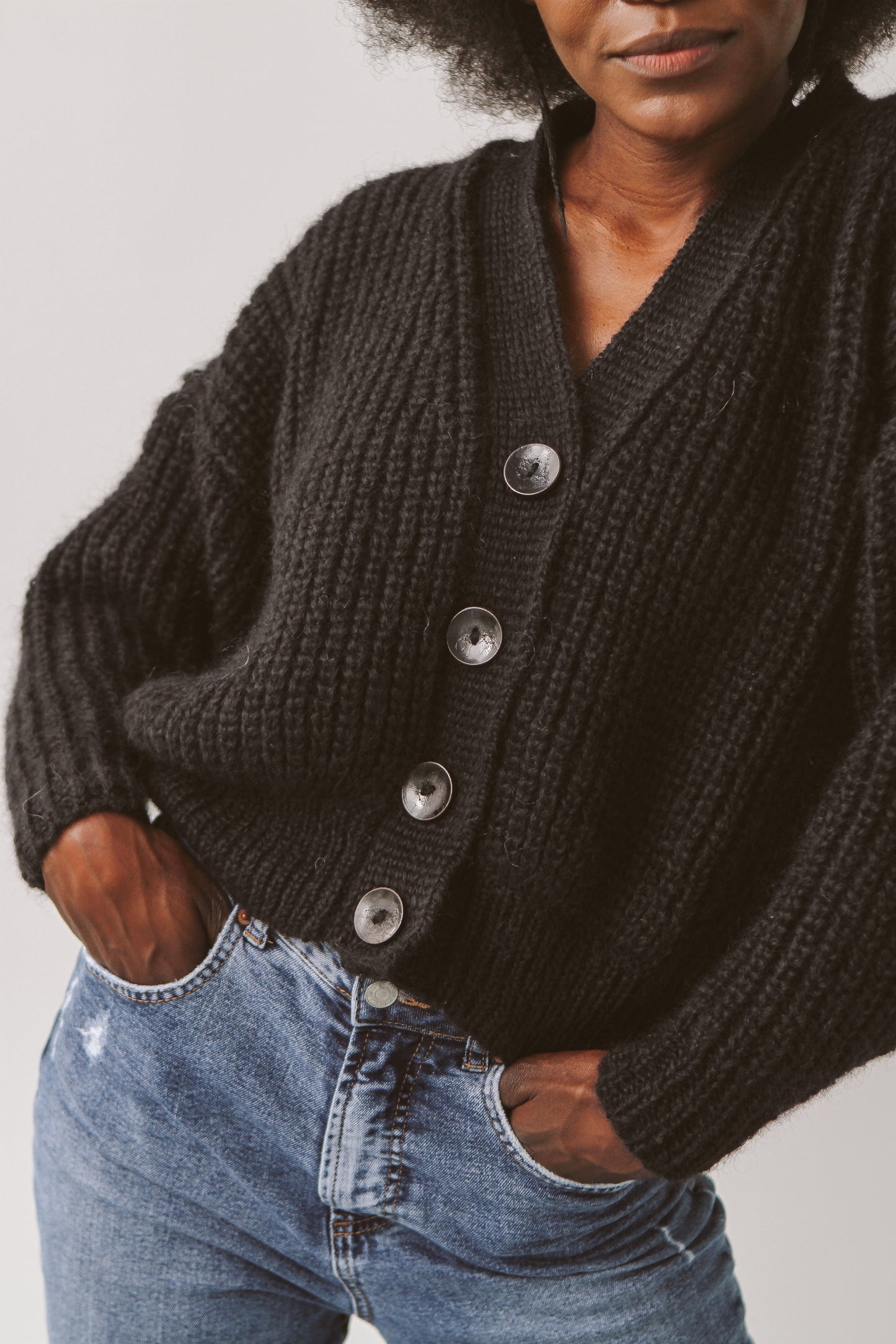 Mohair cardigan black